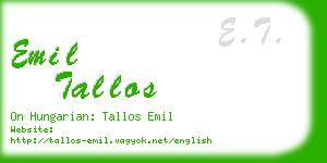 emil tallos business card